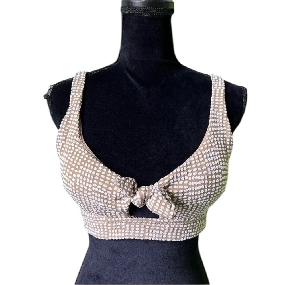 Aerie Bikini Top Women Large Tan Polka‎ Dot NWT